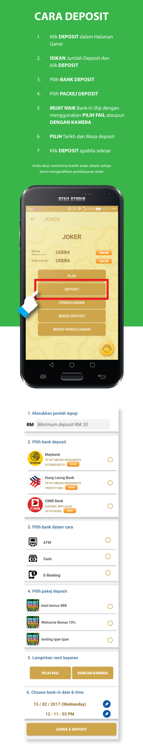 Cara Deposit